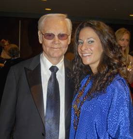 Rising country singer Marthia Sides with country music legend George Jones at Alabama Music Hall Of Fame 13th Induction Banquet and Awards Show on March 25.